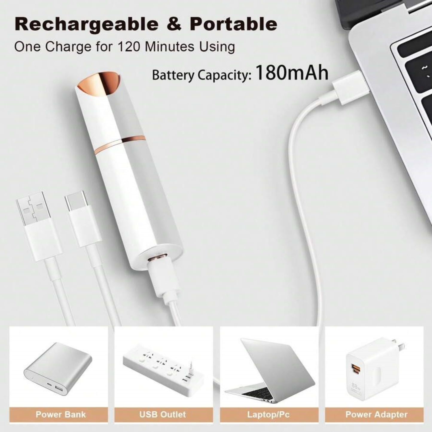 2-in-1 Eyebrow & Facial Hair Remover – LED Rechargeable Trimmer