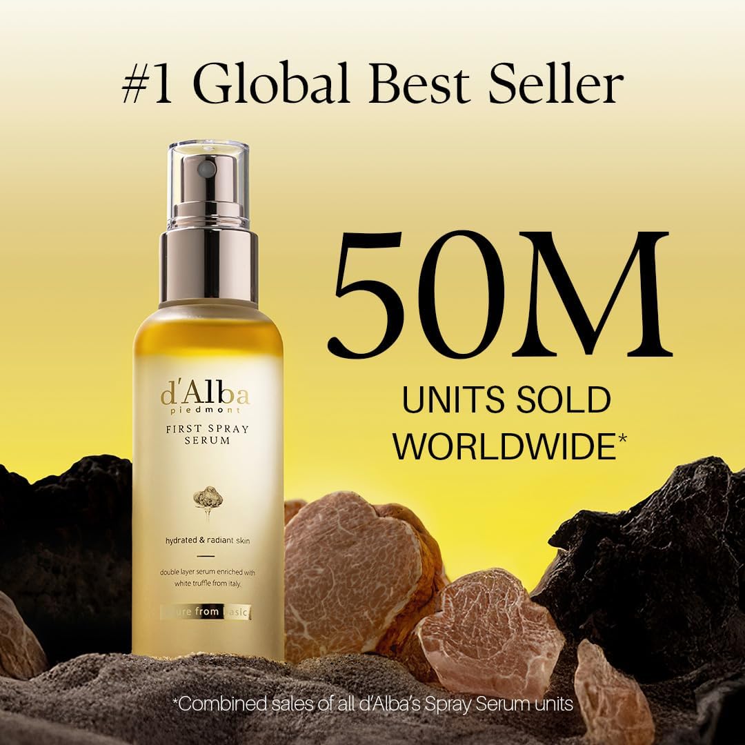 d'Alba Italian White Truffle First Spray Serum – Hydrating, Soothing Vegan Face Mist with Antioxidants & Vitamins (100ml)