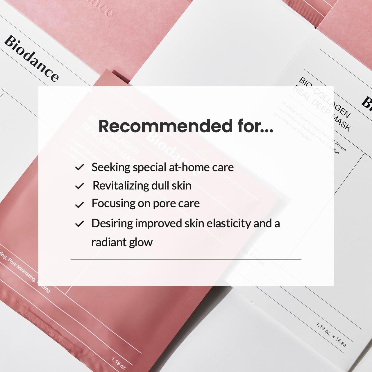 BIODANCE Bio-Collagen Real Deep Mask – 4 Hydrogel Sheet Masks with Collagen, Probiotics & Hyaluronic Acid | Pore Tightening, Firming & Hydrating Skincare