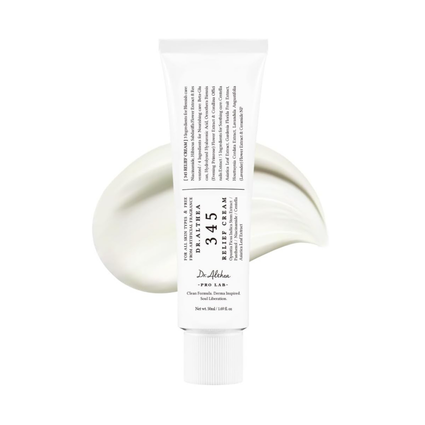 Dr. Althea 345 Relief Cream – Daily Face Moisturizer with Niacinamide & Panthenol | Blemish Relief, Soothing Recovery & Hydration | Vegan Korean Skincare for All Skin Types, 50ml
