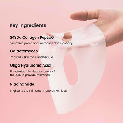 BIODANCE Bio-Collagen Real Deep Mask – 4 Hydrogel Sheet Masks with Collagen, Probiotics & Hyaluronic Acid | Pore Tightening, Firming & Hydrating Skincare