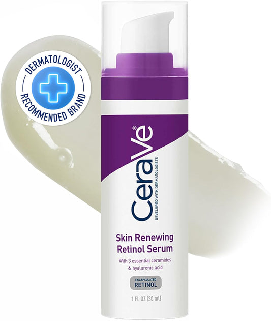 CeraVe Skin Renewing Retinol Serum 30ml – Anti-Aging Face Serum with Encapsulated Retinol, Hyaluronic Acid & 3 Ceramides