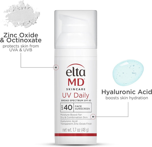 EltaMD UV Daily Moisturizing Facial Sunscreen SPF 40 by EltaMD for Unisex - 1.7 oz Sunscreen