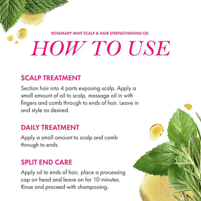 Mielle Organics Rosemary Mint Hair Oil  Scalp & Hair Strengthening Oil with Biotin (2 oz)